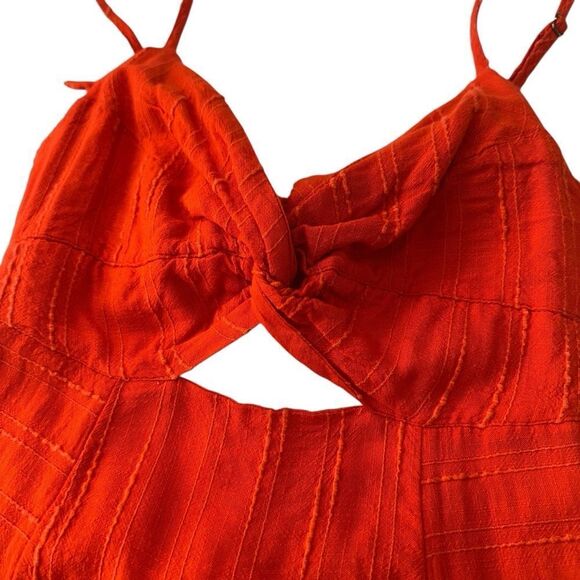 L*Space Red Sophia Back Tie Cut Out Textured Mini Dress, XS - Picture 3 of 12